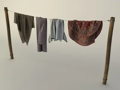 rags on a hanger 3D model