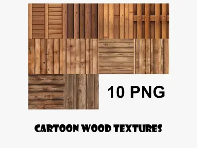 Cartoon Wood Textures Pack 28 - 10x PNG  Texture