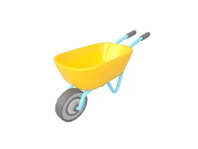 Cartoon Wheelbarrow v1 001 Low-poly 3D model