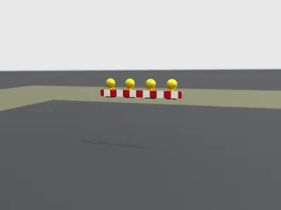 Construction Barrier 4 with warning lights 600-31 100x1200mm Low-poly 3D model