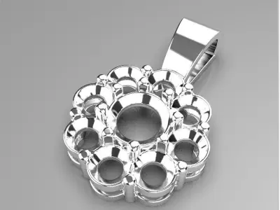 diamond flower pendant Free 3D print model