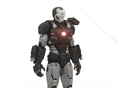 War Machine 3D Model Iron Man Armor MCU Inspired Low-poly 3D model