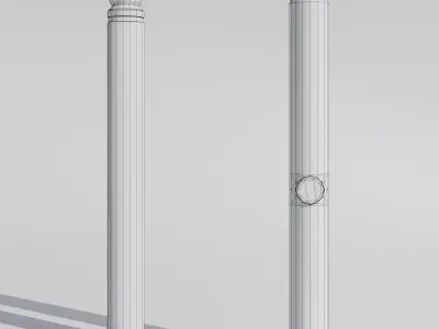Realistic European Street Bollards Low-poly 3D model