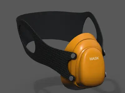 Gas mask respirator scifi futuristic 3d  Low-poly 3D model