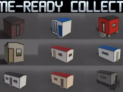 PBR Shed House B 3D Model Pack