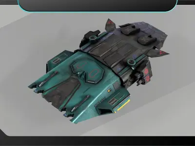 Spaceship mini transporter 2 Low-poly 3D model