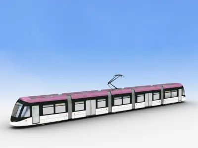 Low Poly Tram 15 Low-poly 3D model