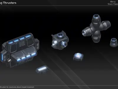 RSF Spaceship Vindictive Class Frigate Low-poly 3D model