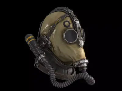 Postapocaliptico Gas Mask Low-poly 3D model