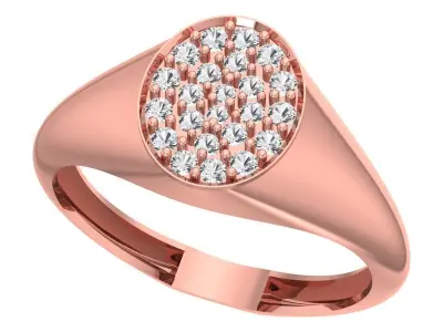 Solitaire Women Light Weight Band Ring 3D print model 15