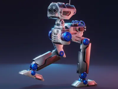 Sci-Fi Mech Robot - Rigged - Blender Eevee 3D model