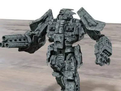 Freddy Axehand Combat Mecha  3D print model