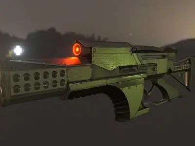 Futuristic Weapon Concept for a use in Blender-29 Low-poly 3D model