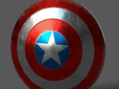 Thor Mjolnir and Captain America Shield Low-poly 3D model