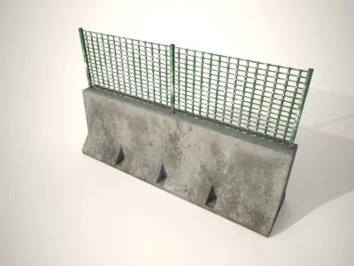 Concrete Barricade  Low-poly 3D model