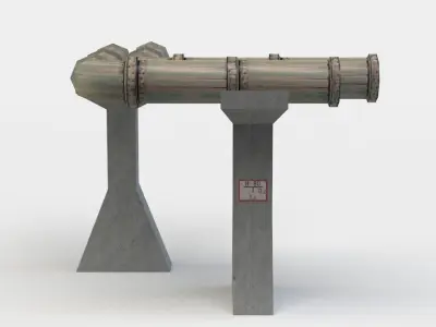 Gas pipe Low-poly 3D model