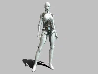 Android Girl Low-poly 3D model