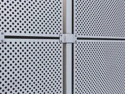 Perforated Metal Fence Panel Low-poly 3D model