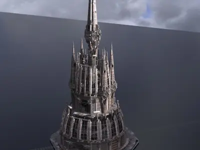 Dungeon Volcano Tower ruin 2  Low-poly 3D model