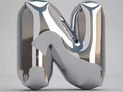 N Balloon Silver 3D model