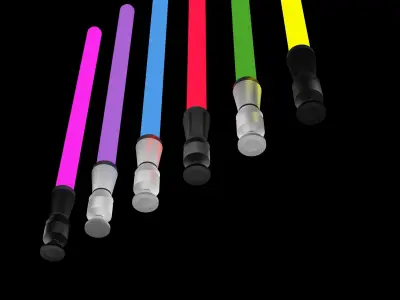 Yellow Laser Sword 3D model