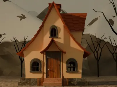 Alpine Cottage Low-poly 3D model