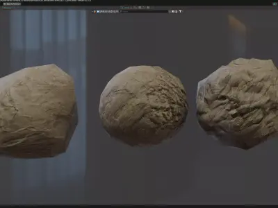 Stone little Set  Game Cinematic Ready Low-poly 3D model