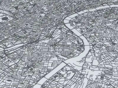 Greater London Road Network and Streets 3D model