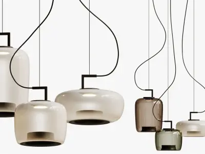 Brokis Brokisled Glass Pendant Lamp Double 3D model