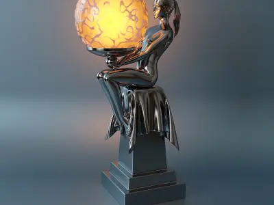 Lamp in art deco style 3D model