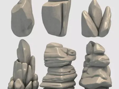 Rock Pack 6 Stone Models for Printing  3D print model