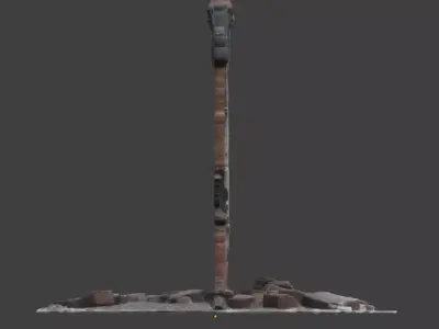 Urban Destroyed Wall 3D Model Low-poly 3D model buy