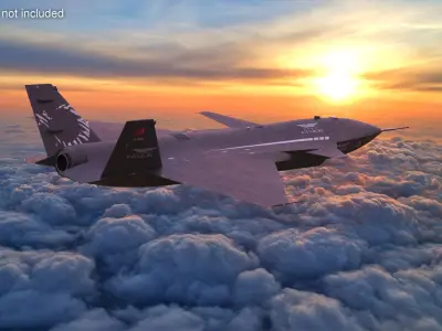  Bayraktar Kizilelma Combat UAV Aircraft Black Rigged for Maya 