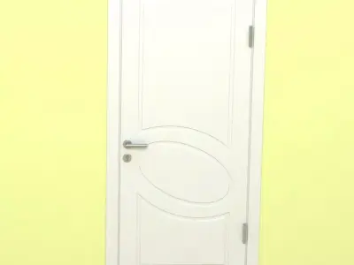 Door-2 door open on wall 3D model