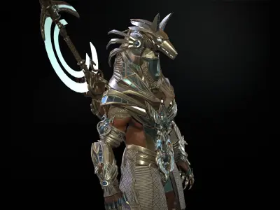 Anubis Egyptian God Low-poly 3D model