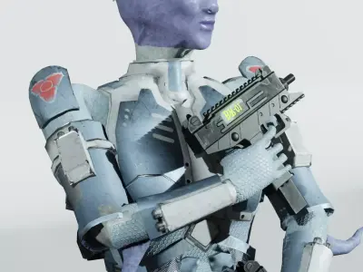 Alien creature sylix Low-poly 3D model