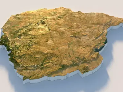 Zimbabwe Terrain country  3D model