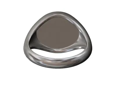 Round signet ring with gothic ornament N07 3D print model