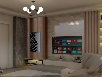 Modern Living Room Interior - 3D Model for Sale 3D model
