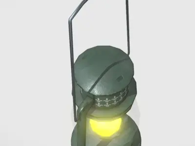 Old Low Poly Kerosene Lamp Low-poly 3D model