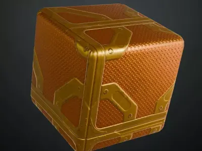 Orange Metal Plate PBR Seamless Texture