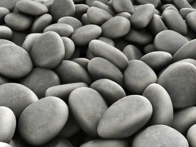 Gray pebble smooth road 3D model