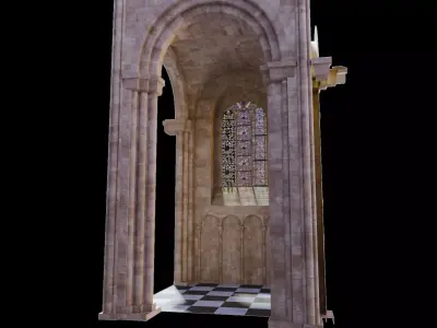 Cathedral Romanesque Nave BOTTOM - ONLY  Low-poly 3D model