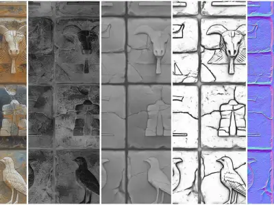 10 Egypt wall VOL01 4K Seamless PNG PBR Textures Texture