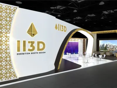 Exhibition Stand Stall One Side Open 24X9  3D model