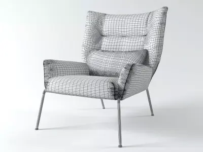 Nikos armchair with frame 3D model