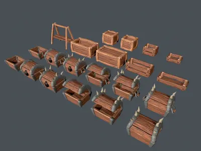 Stylized Crate Low-poly 3D model