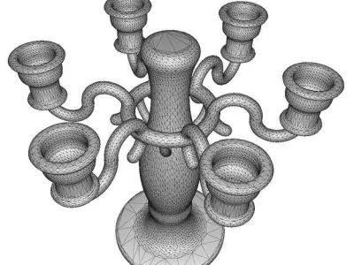 Brass Candle Holder Low-poly 3D model