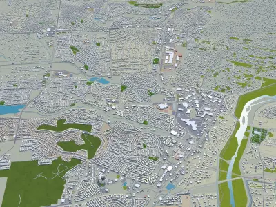 Rio Rancho New Mexico 40km Low-poly 3D model