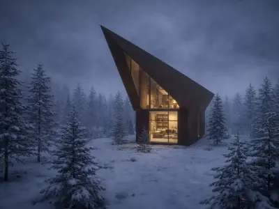 Modern Minimal Library Exterior Scene Architectural Model 3D model